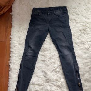 Mother distressed black jeans